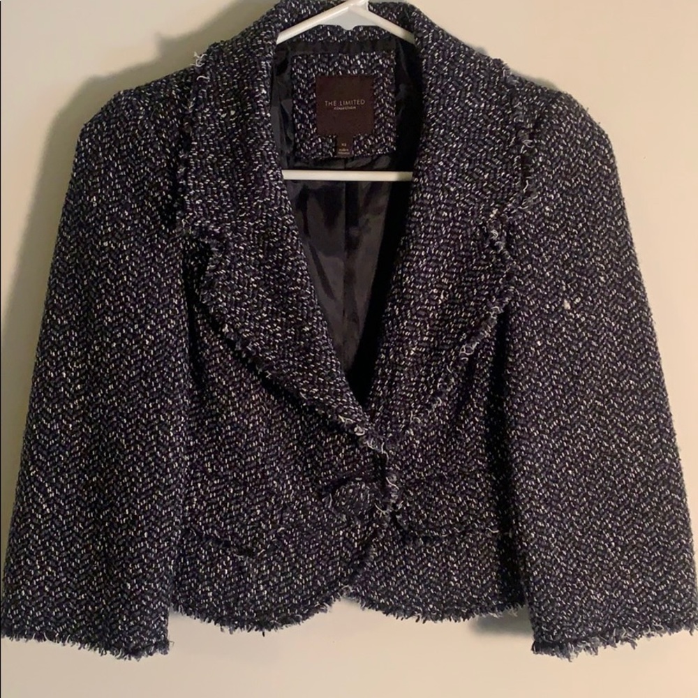 The Limited Twill Cropped Blazer